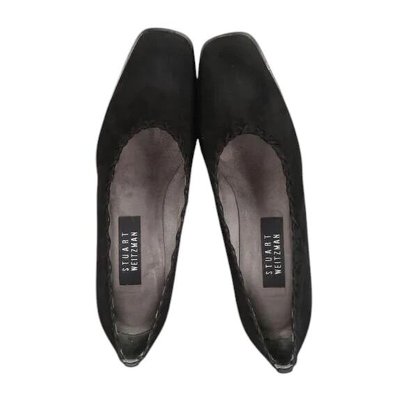 Stuart Weitzman Shoes Womens 8.5 Pumps Square Toe Block Heel Fashion Style Black - Picture 8 of 16